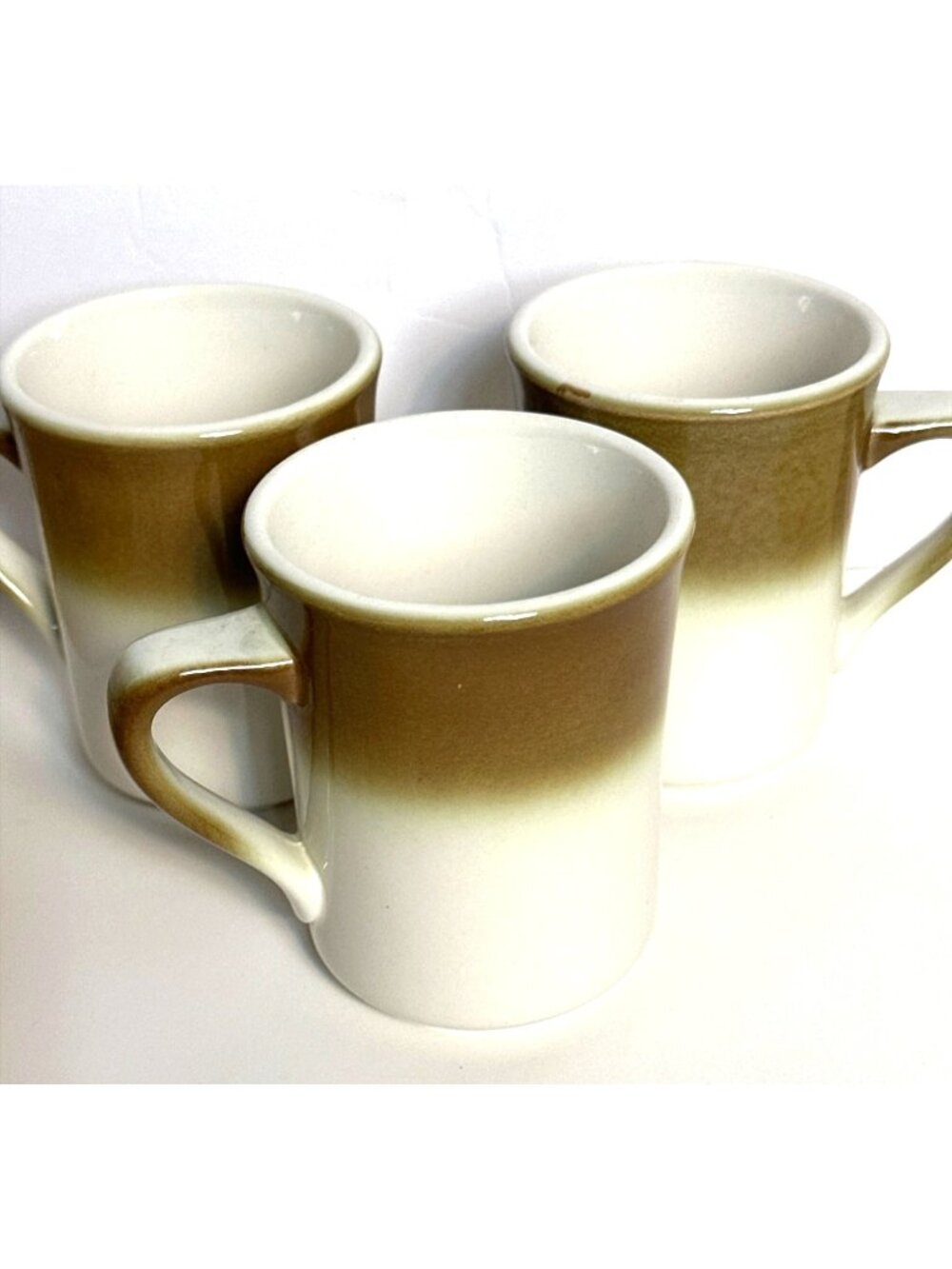 Nostalgic 50s Coffee Mugs Restaurant Ware Syracuse China Ombre Brown Retro